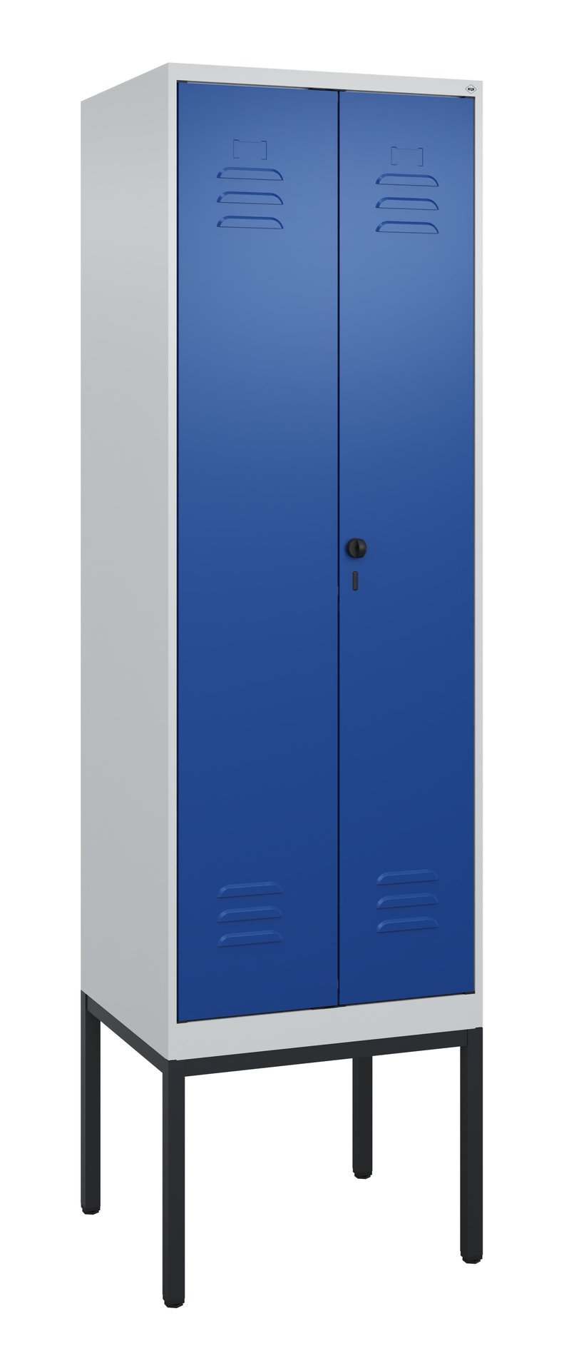 C+P PSA Doppel-Spind Classic PLUS, Gestell, 2 Abteile, 2120x600x500mm, 7035/5010 Produktbild img2 L