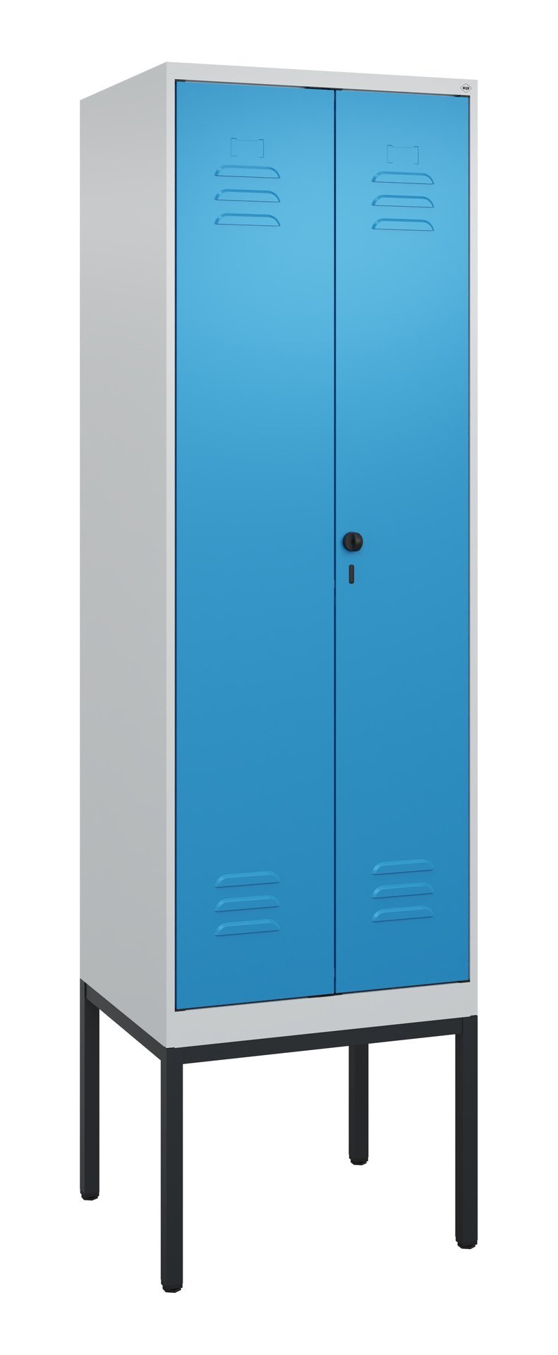 C+P PSA Doppel-Spind Classic PLUS, Gestell, 2 Abteile, 2120x600x500mm, 7035/5012 Produktbild img2 L