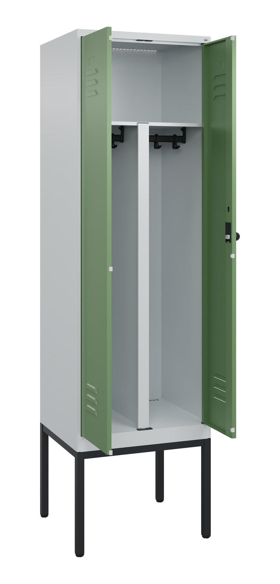 C+P PSA Doppel-Spind Classic PLUS, Gestell, 2 Abteile, 2120x600x500mm, 7035/6011 Produktbild img1 L