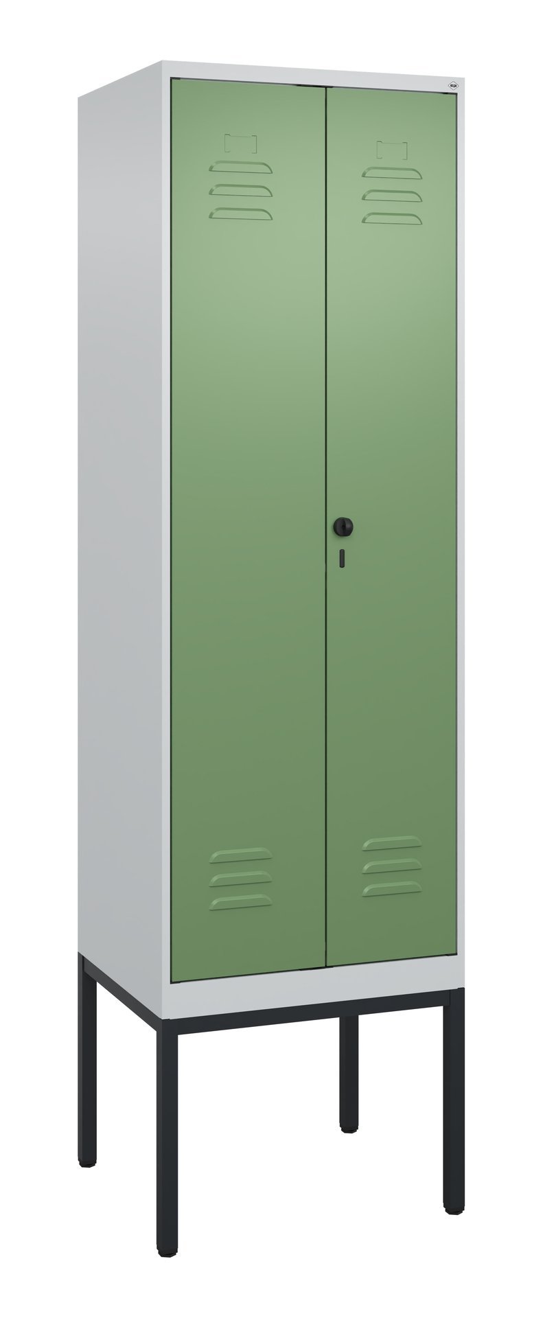 C+P PSA Doppel-Spind Classic PLUS, Gestell, 2 Abteile, 2120x600x500mm, 7035/6011 Produktbild img2 L