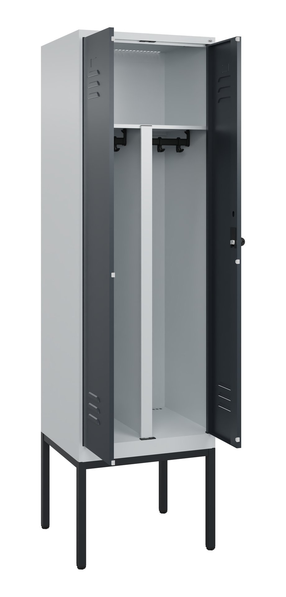 C+P PSA Doppel-Spind Classic PLUS, Gestell, 2 Abteile, 2120x600x500mm, 7035/7016 Produktbild img1 L