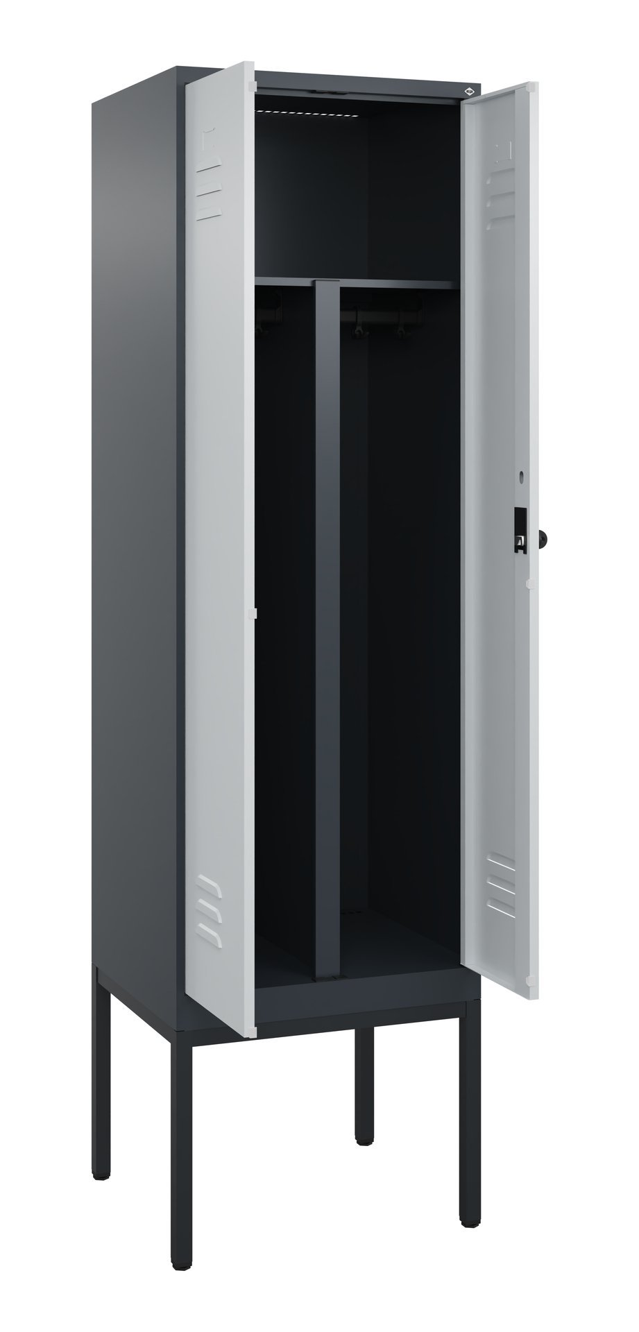 C+P PSA Doppel-Spind Classic PLUS, Gestell, 2 Abteile, 2120x600x500mm, 7016/7035 Produktbild img1 L