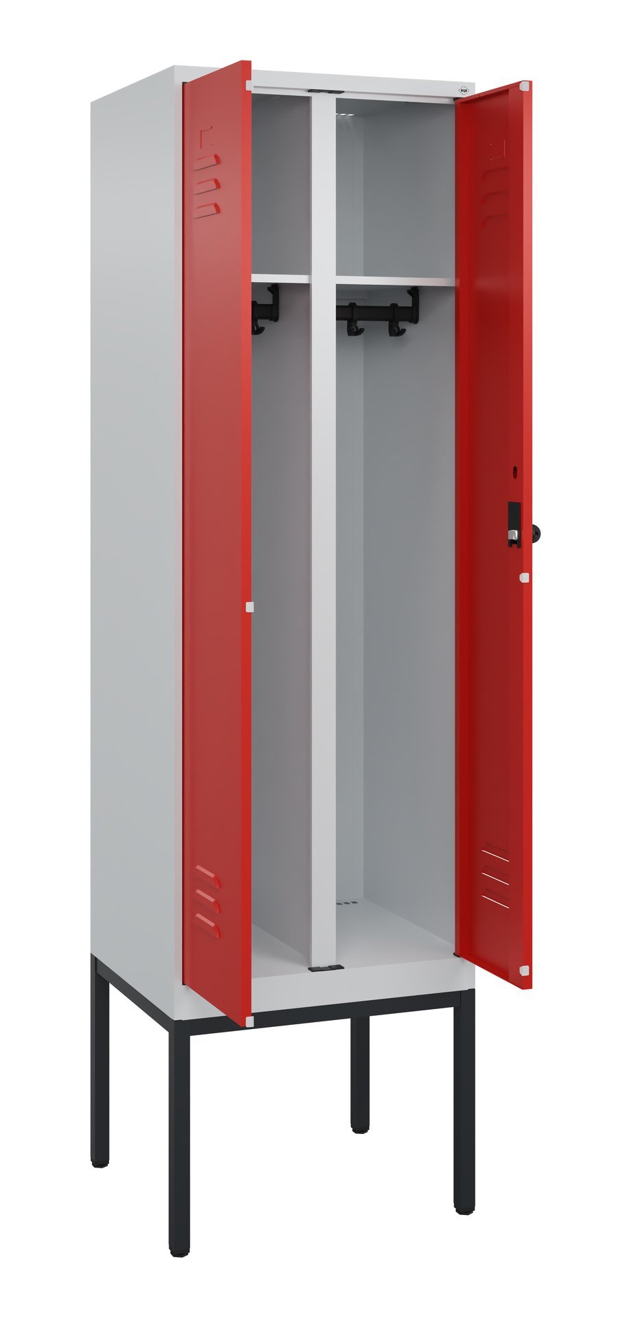 C+P Schwarz-Weiß-Spind Classic PLUS, Gestell, 2 Abteile, 2120x600x500mm, 7035/30 Produktbild img1 L