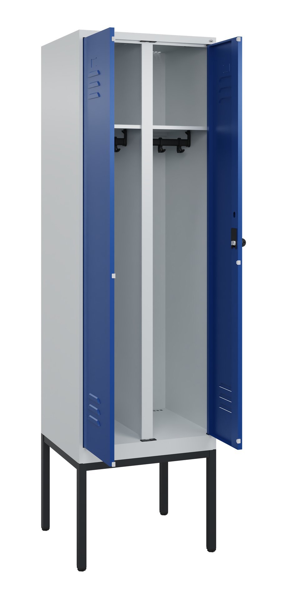 C+P Schwarz-Weiß-Spind Classic PLUS, Gestell, 2 Abteile, 2120x600x500mm, 7035/50 Produktbild img1 L