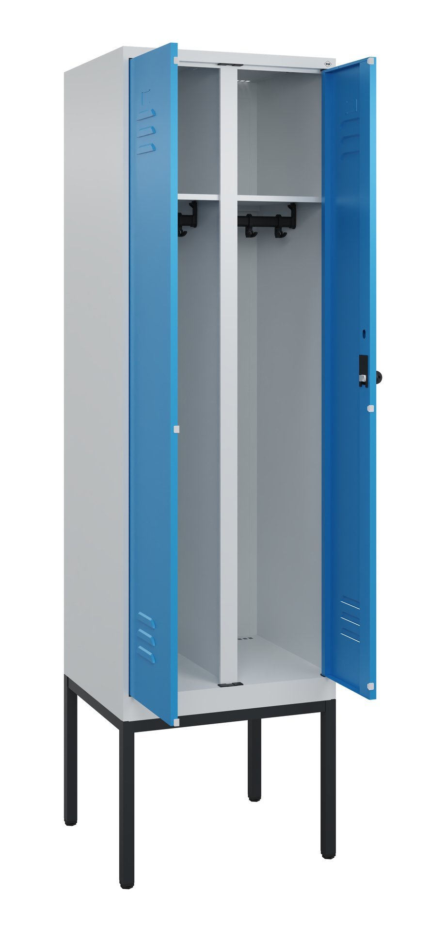 C+P Schwarz-Weiß-Spind Classic PLUS, Gestell, 2 Abteile, 2120x600x500mm, 7035/50 Produktbild img1 L