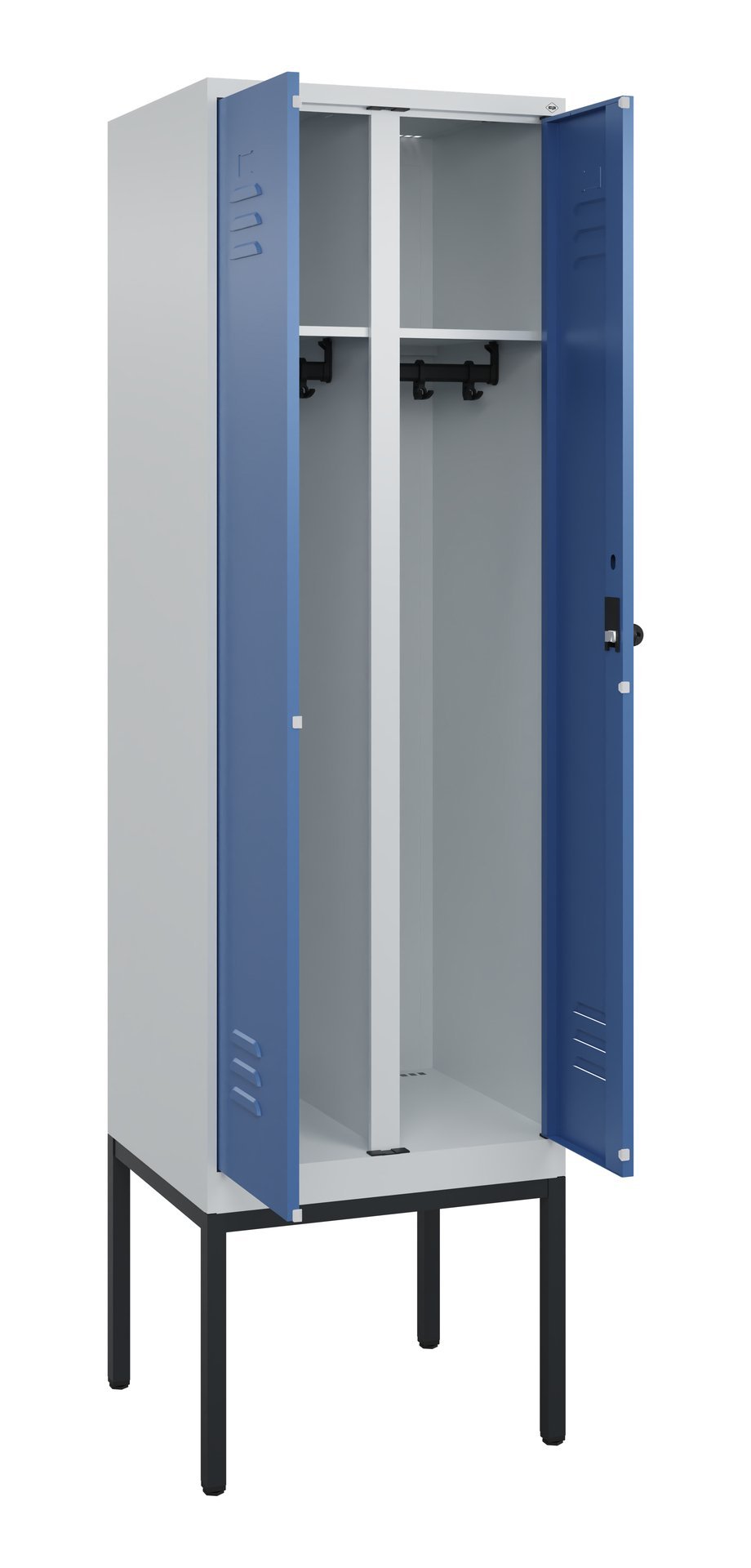 C+P Schwarz-Weiß-Spind Classic PLUS, Gestell, 2 Abteile, 2120x600x500mm, 7035/50 Produktbild img1 L