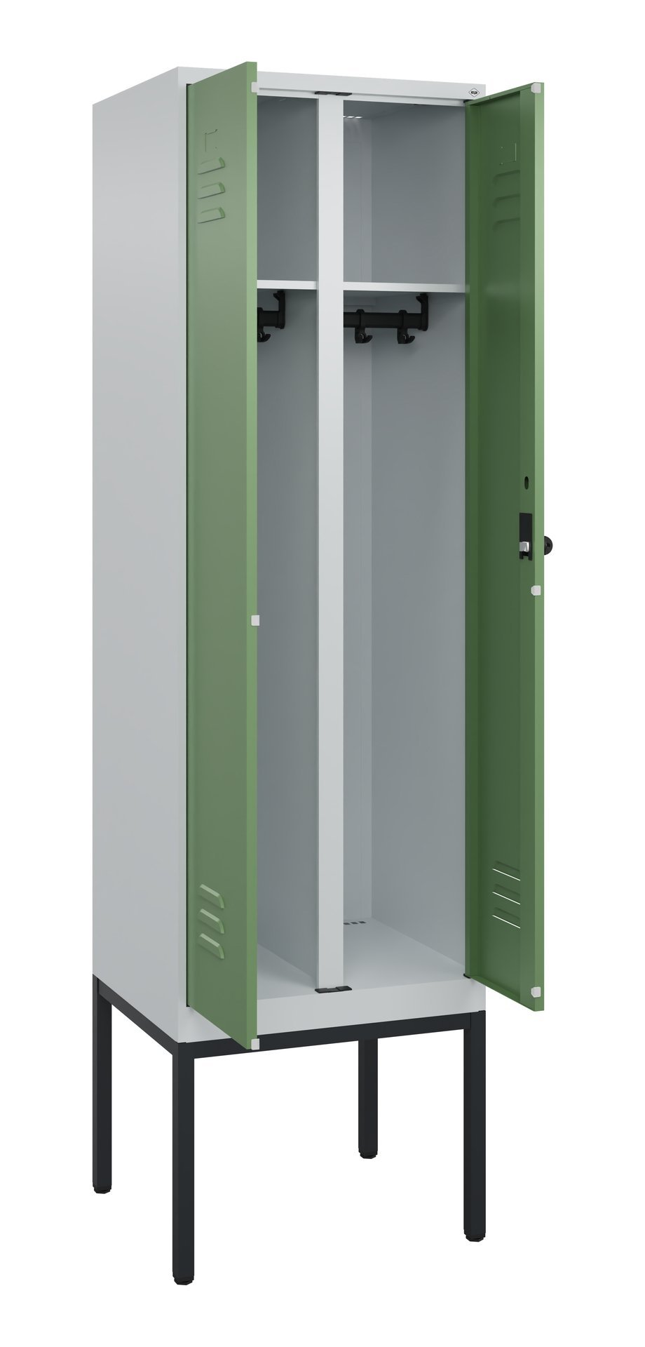 C+P Schwarz-Weiß-Spind Classic PLUS, Gestell, 2 Abteile, 2120x600x500mm, 7035/60 Produktbild img1 L