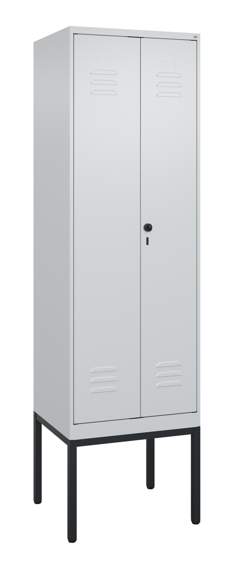 C+P Schwarz-Weiß-Spind Classic PLUS, Gestell, 2 Abteile, 2120x600x500mm, 7035/70 Produktbild img2 L