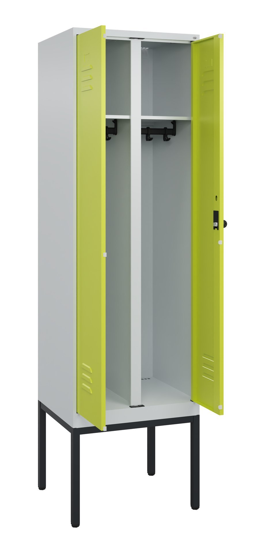 C+P Schwarz-Weiß-Spind Classic PLUS, Gestell, 2 Abteile, 2120x600x500mm, 7035/00 Produktbild img1 L