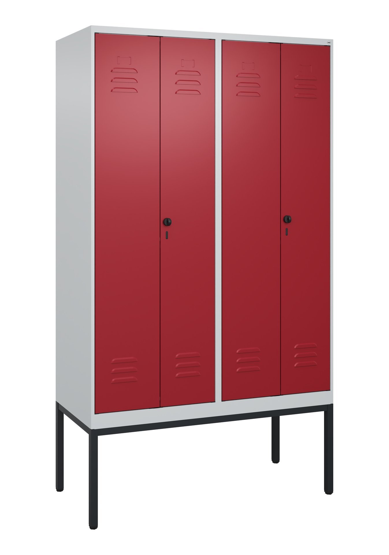 C+P PSA Doppel-Spind Classic PLUS, Gestell, 4 Abteile, 2120x1200x500mm, 7035/300 Produktbild img2 L