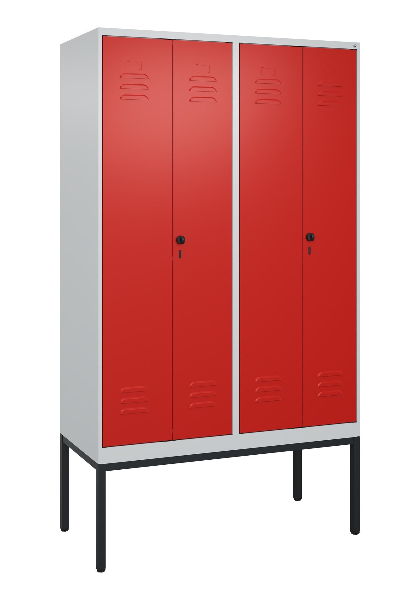C+P PSA Doppel-Spind Classic PLUS, Gestell, 4 Abteile, 2120x1200x500mm, 7035/302 Produktbild img2 L