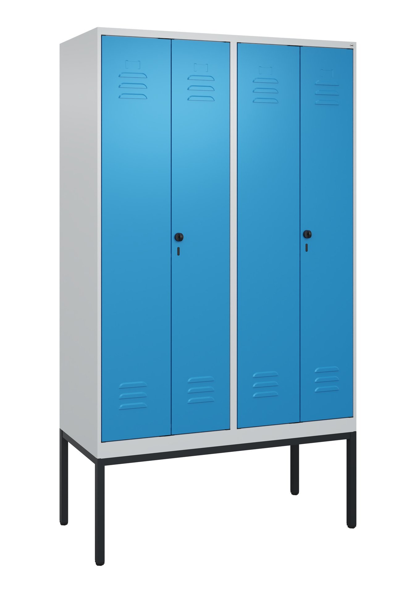 C+P PSA Doppel-Spind Classic PLUS, Gestell, 4 Abteile, 2120x1200x500mm, 7035/501 Produktbild img2 L