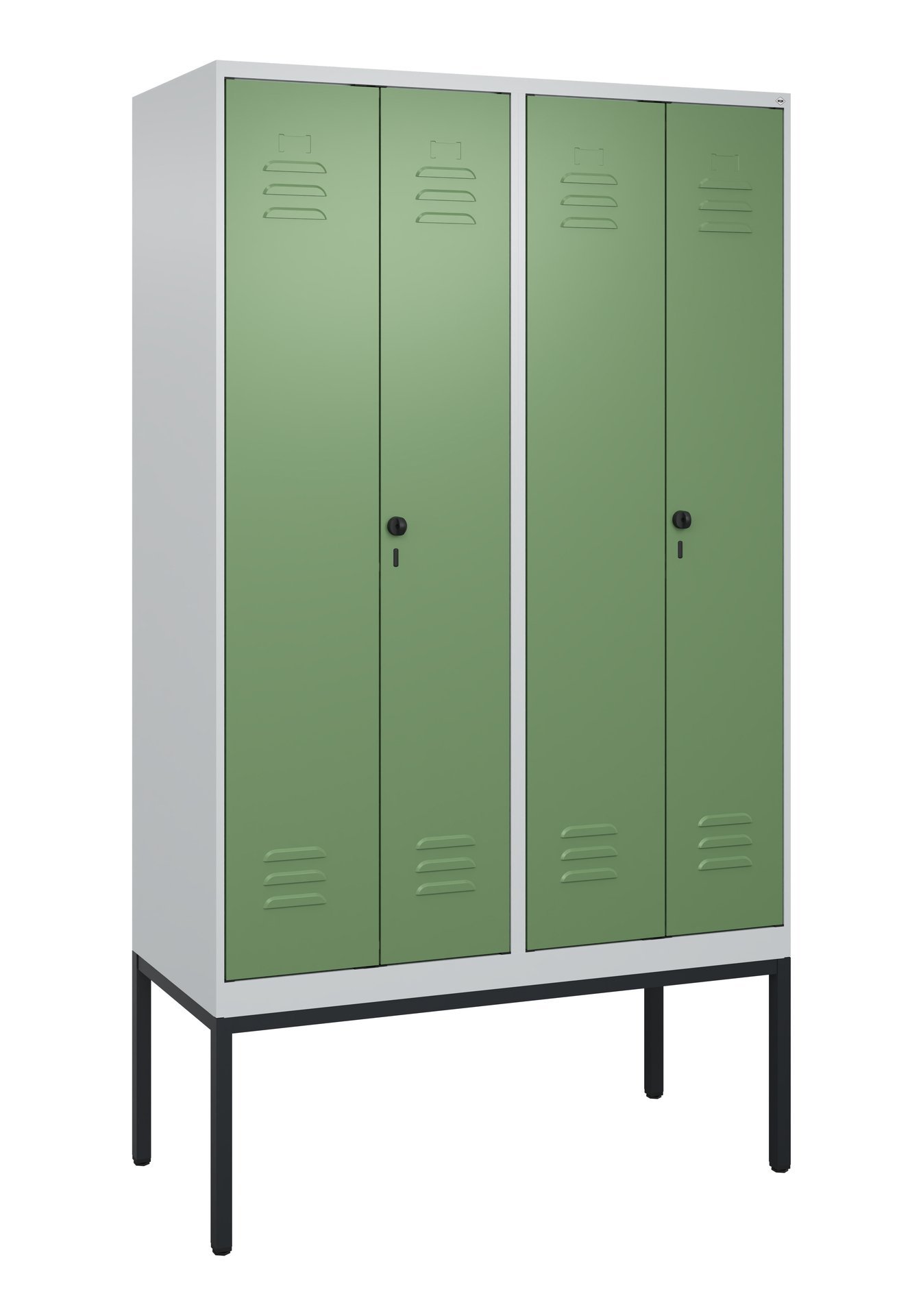 C+P PSA Doppel-Spind Classic PLUS, Gestell, 4 Abteile, 2120x1200x500mm, 7035/601 Produktbild img2 L