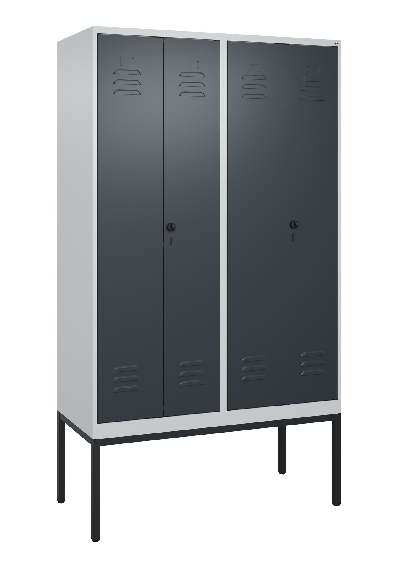 C+P PSA Doppel-Spind Classic PLUS, Gestell, 4 Abteile, 2120x1200x500mm, 7035/701 Produktbild img2 L