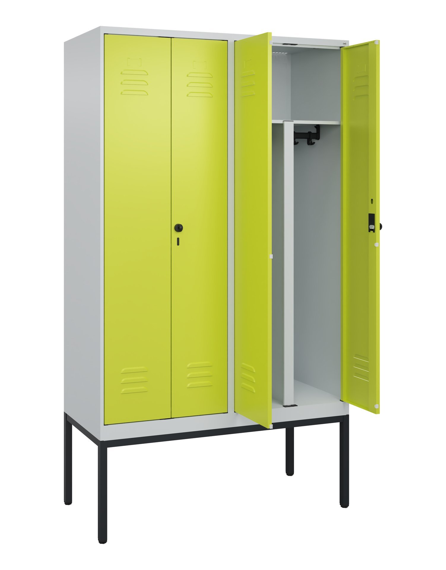 C+P PSA Doppel-Spind Classic PLUS, Gestell, 4 Abteile, 2120x1200x500mm, 7035/002 Produktbild img1 L