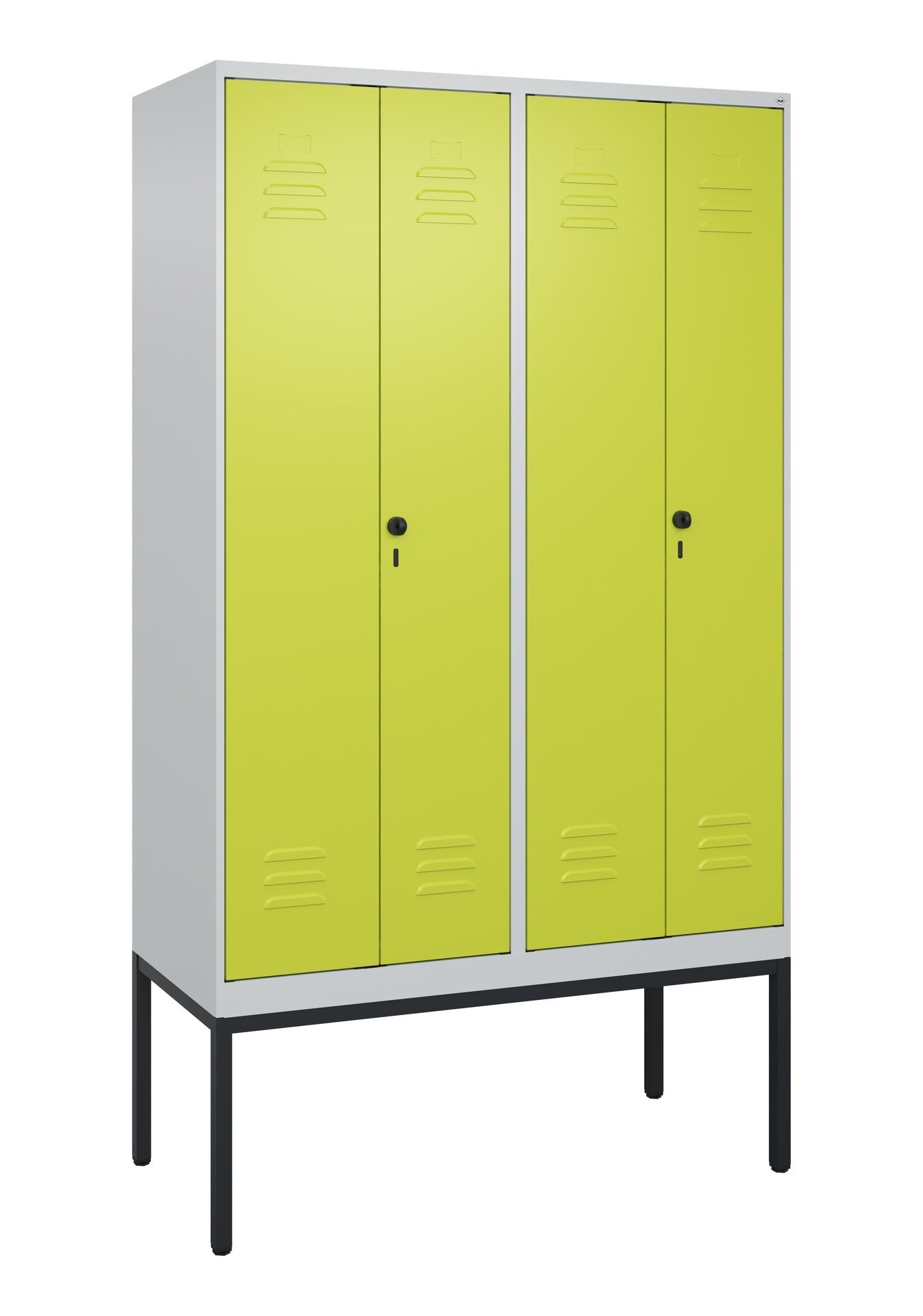 C+P PSA Doppel-Spind Classic PLUS, Gestell, 4 Abteile, 2120x1200x500mm, 7035/002 Produktbild img2 L