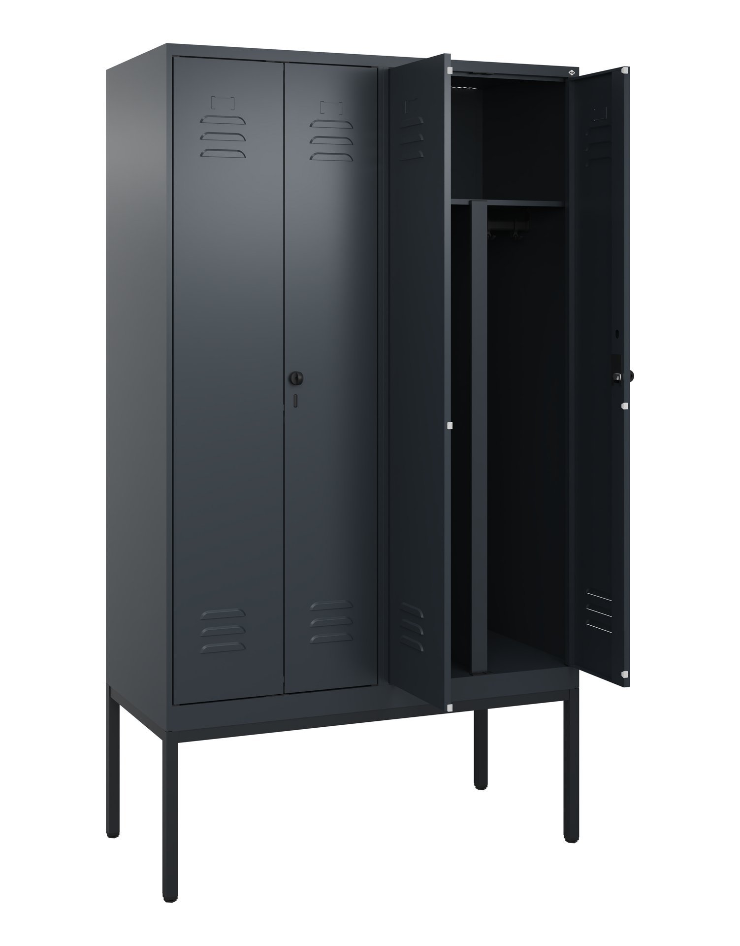 C+P PSA Doppel-Spind Classic PLUS, Gestell, 4 Abteile, 2120x1200x500mm, 7016/701 Produktbild img1 L