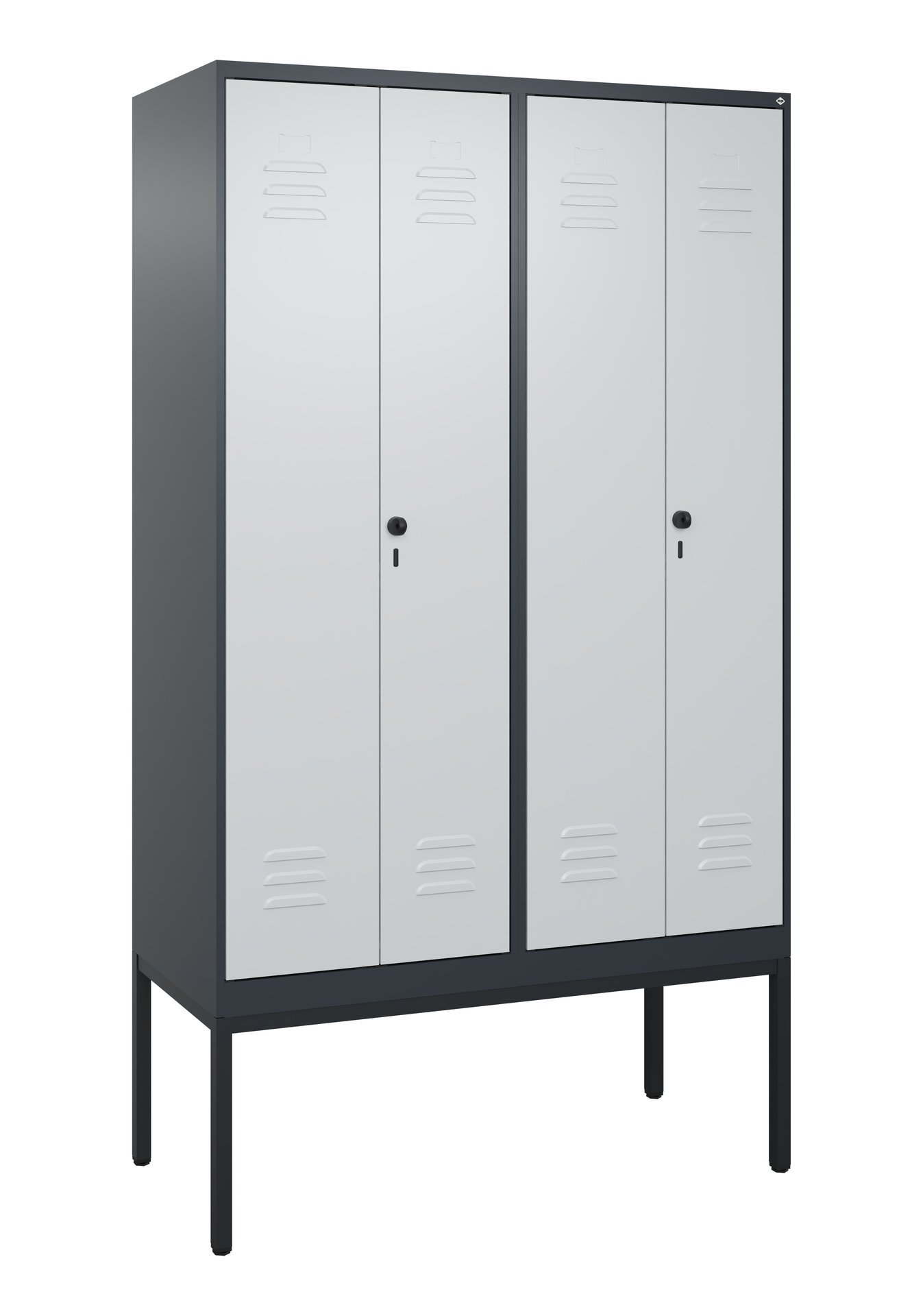 C+P PSA Doppel-Spind Classic PLUS, Gestell, 4 Abteile, 2120x1200x500mm, 7016/703 Produktbild img2 L