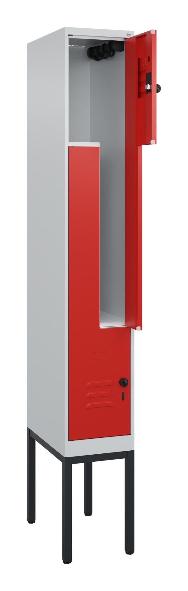 C+P Z-Spind Classic PLUS, Gestell, 2 Abteile, 2120x300x500mm, 7035/3020 Produktbild img1 L