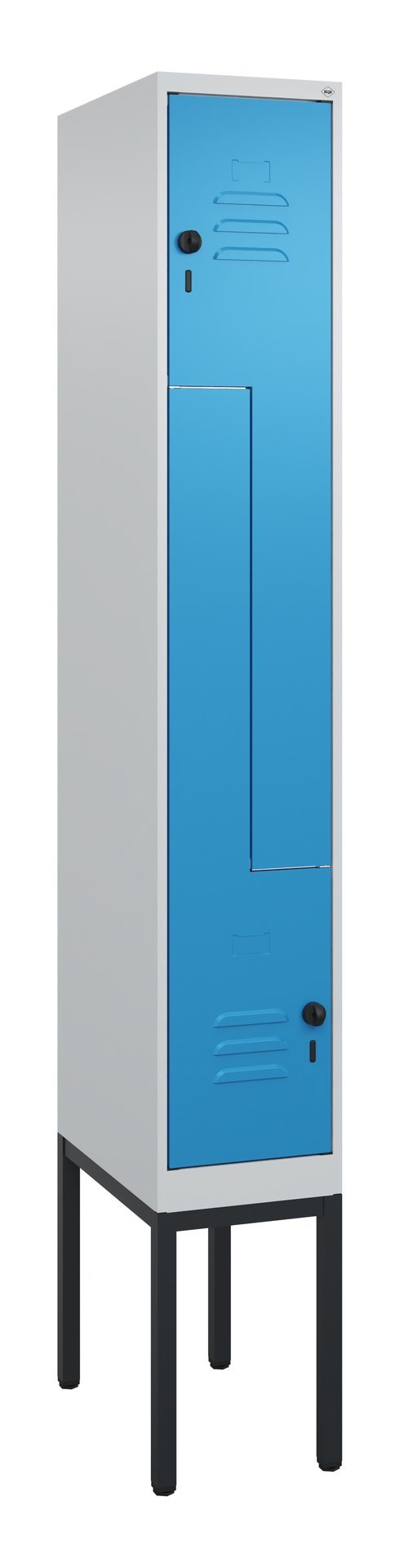 C+P Z-Spind Classic PLUS, Gestell, 2 Abteile, 2120x300x500mm, 7035/5012 Produktbild img2 L
