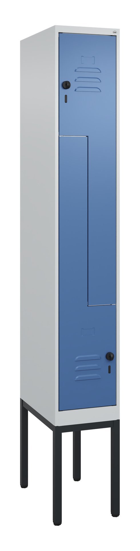 C+P Z-Spind Classic PLUS, Gestell, 2 Abteile, 2120x300x500mm, 7035/5023 Produktbild img2 L