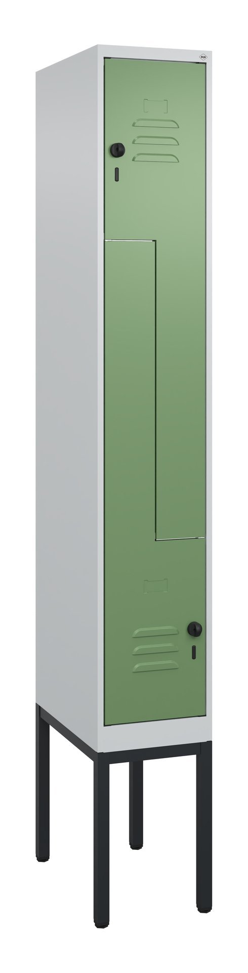 C+P Z-Spind Classic PLUS, Gestell, 2 Abteile, 2120x300x500mm, 7035/6011 Produktbild img2 L