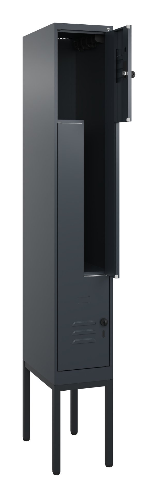 C+P Z-Spind Classic PLUS, Gestell, 2 Abteile, 2120x300x500mm, 7016/7016 Produktbild img1 L