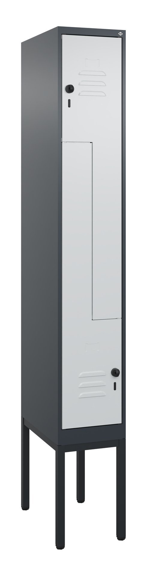 C+P Z-Spind Classic PLUS, Gestell, 2 Abteile, 2120x300x500mm, 7016/7035 Produktbild img2 L