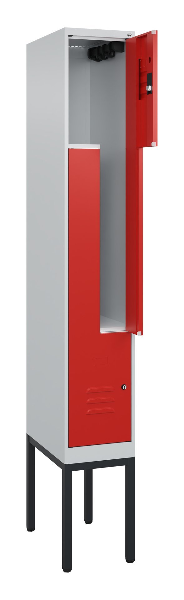 C+P Z-Spind Classic PLUS, Gestell, 2 Abteile, 2120x300x500mm, 7035/3020 Produktbild img1 L