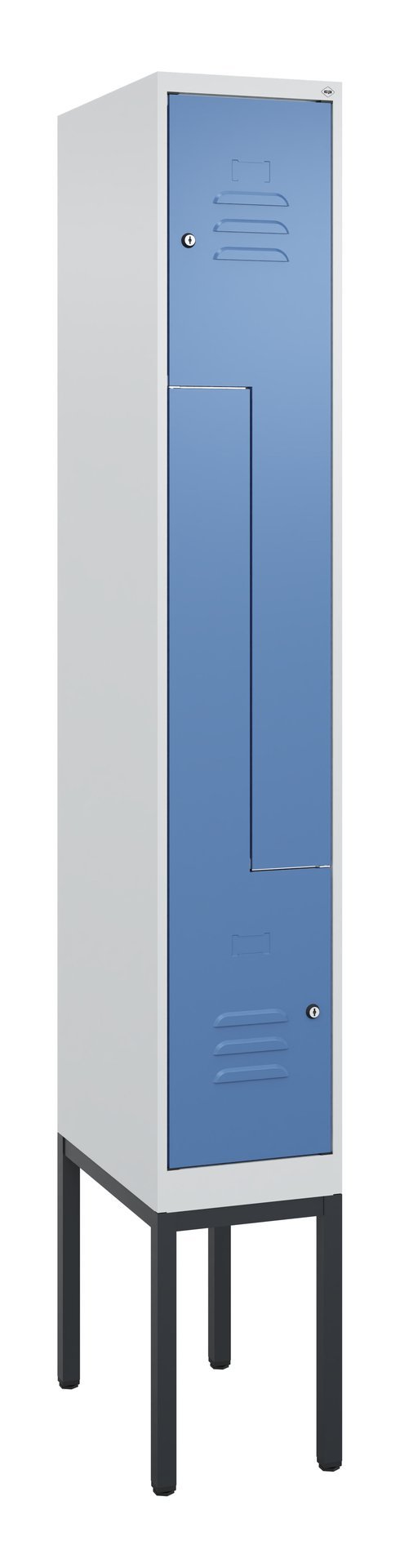 C+P Z-Spind Classic PLUS, Gestell, 2 Abteile, 2120x300x500mm, 7035/5023 Produktbild img2 L