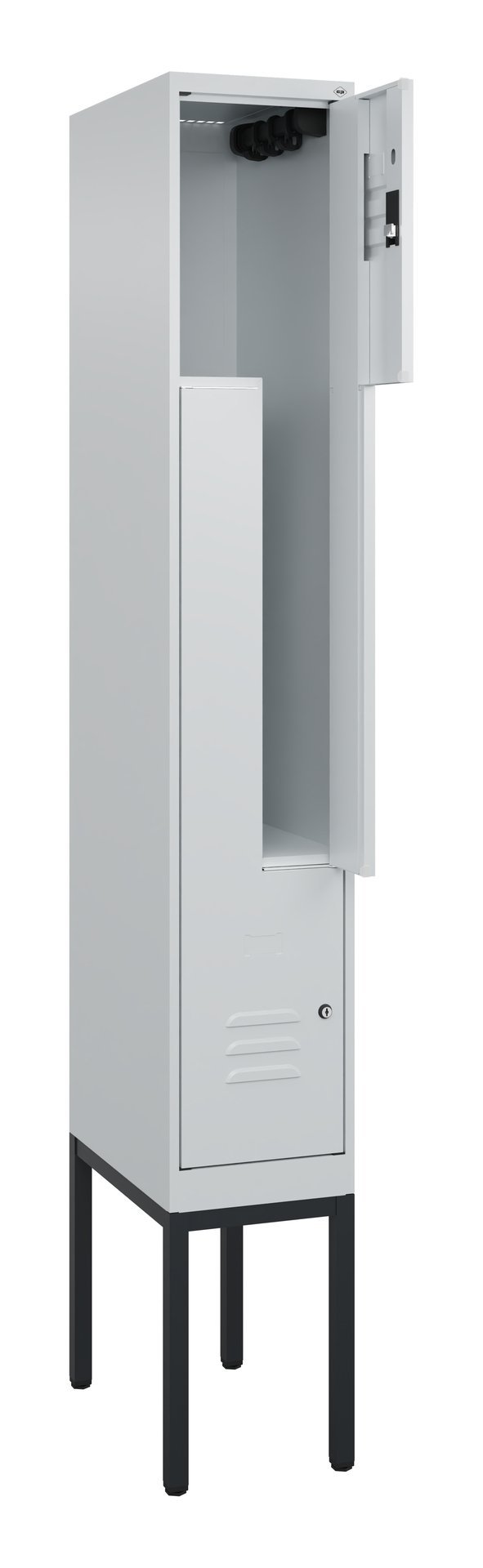 C+P Z-Spind Classic PLUS, Gestell, 2 Abteile, 2120x300x500mm, 7035/7035 Produktbild img1 L
