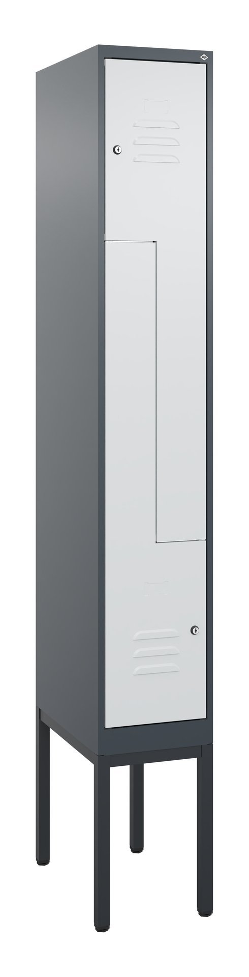 C+P Z-Spind Classic PLUS, Gestell, 2 Abteile, 2120x300x500mm, 7016/7035 Produktbild img2 L