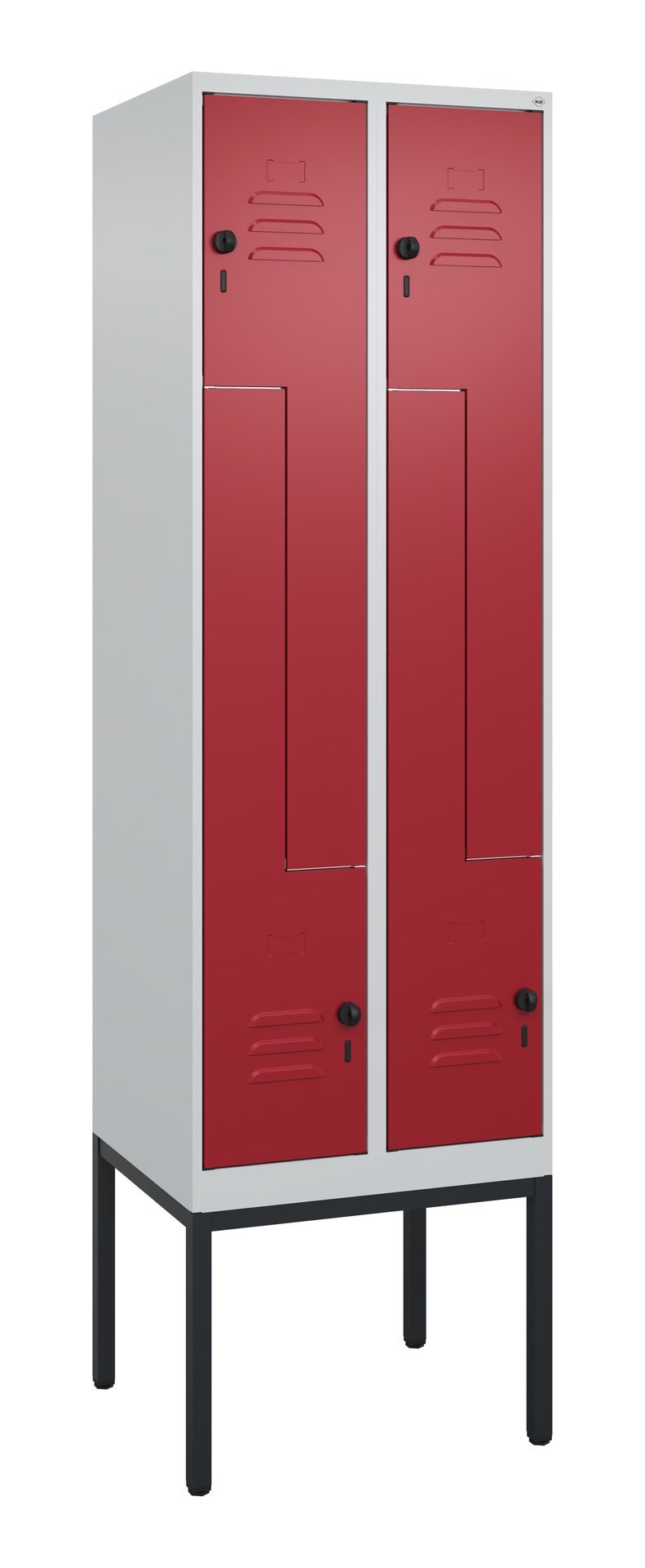 C+P Z-Spind Classic PLUS, Gestell, 4 Abteile, 2120x600x500mm, 7035/3003 Produktbild img2 L