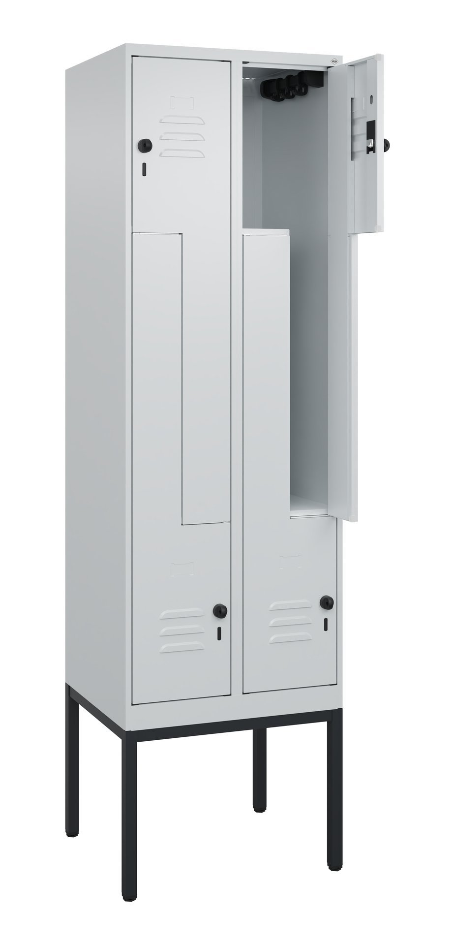 C+P Z-Spind Classic PLUS, Gestell, 4 Abteile, 2120x600x500mm, 7035/7035 Produktbild img1 L