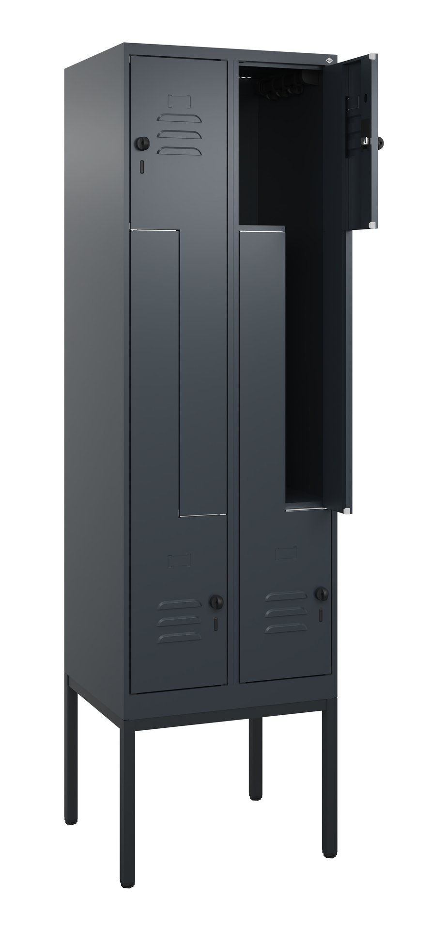 C+P Z-Spind Classic PLUS, Gestell, 4 Abteile, 2120x600x500mm, 7016/7016 Produktbild img1 L