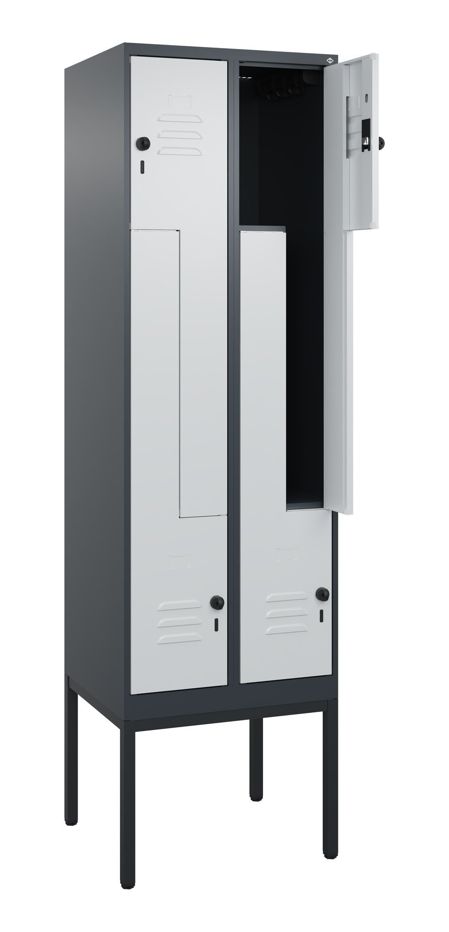 C+P Z-Spind Classic PLUS, Gestell, 4 Abteile, 2120x600x500mm, 7016/7035 Produktbild img1 L