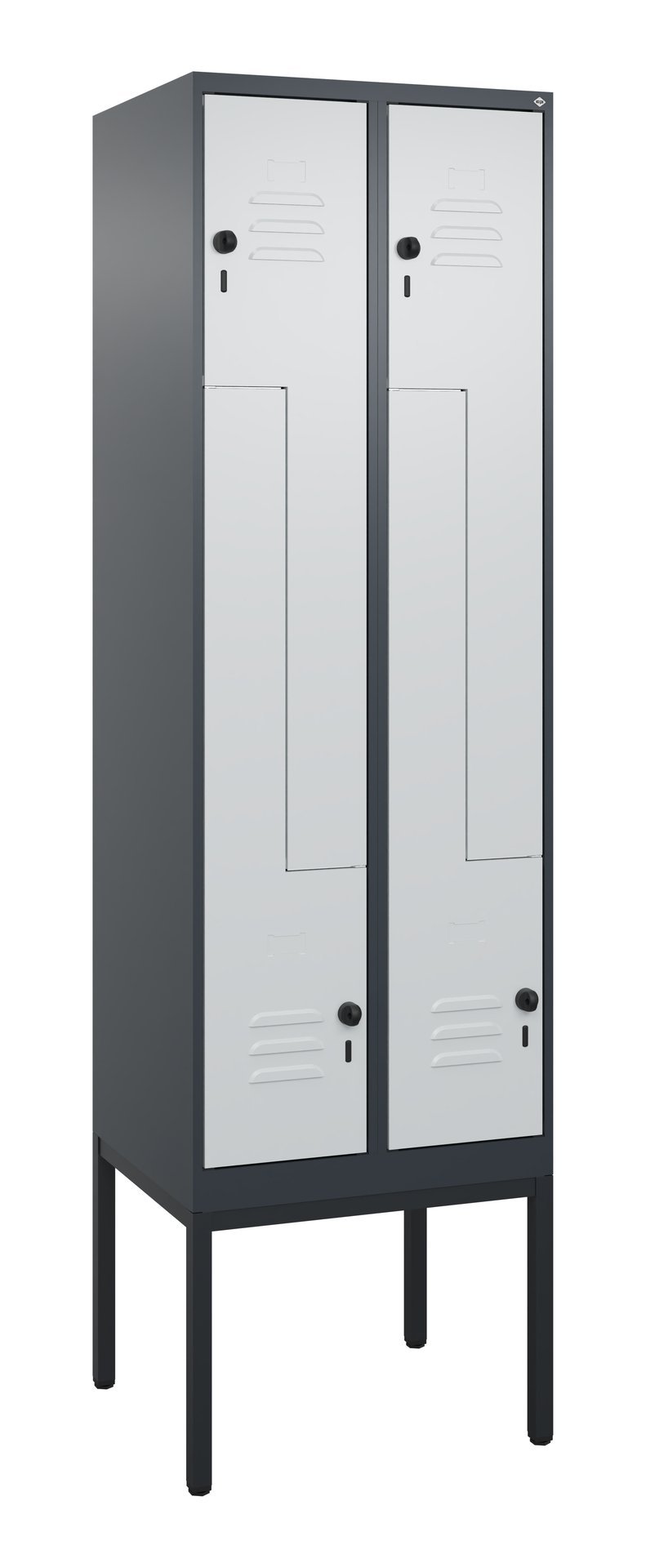 C+P Z-Spind Classic PLUS, Gestell, 4 Abteile, 2120x600x500mm, 7016/7035 Produktbild img2 L