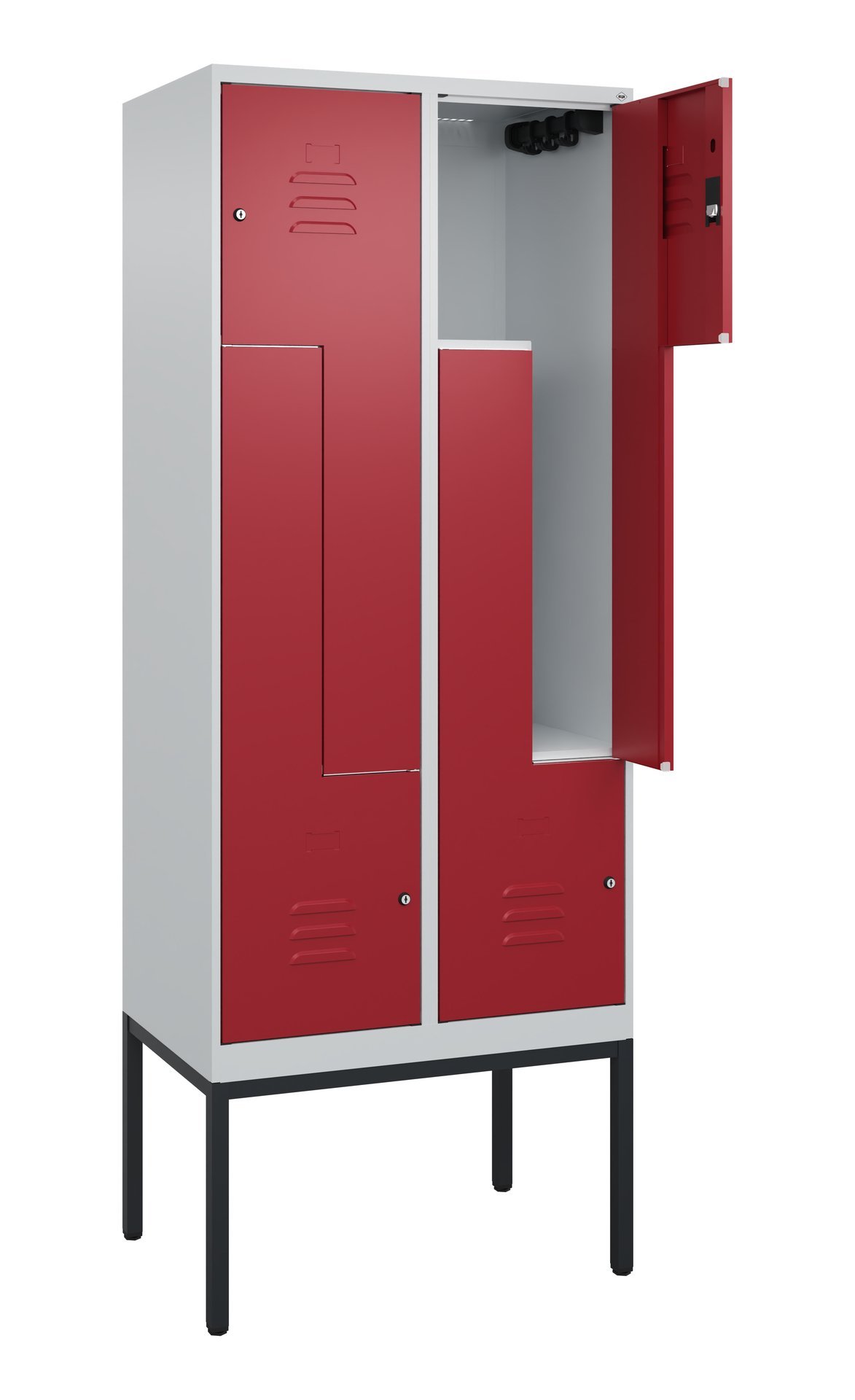 C+P Z-Spind Classic PLUS, Gestell, 4 Abteile, 2120x800x500mm, 7035/3003 Produktbild img1 L