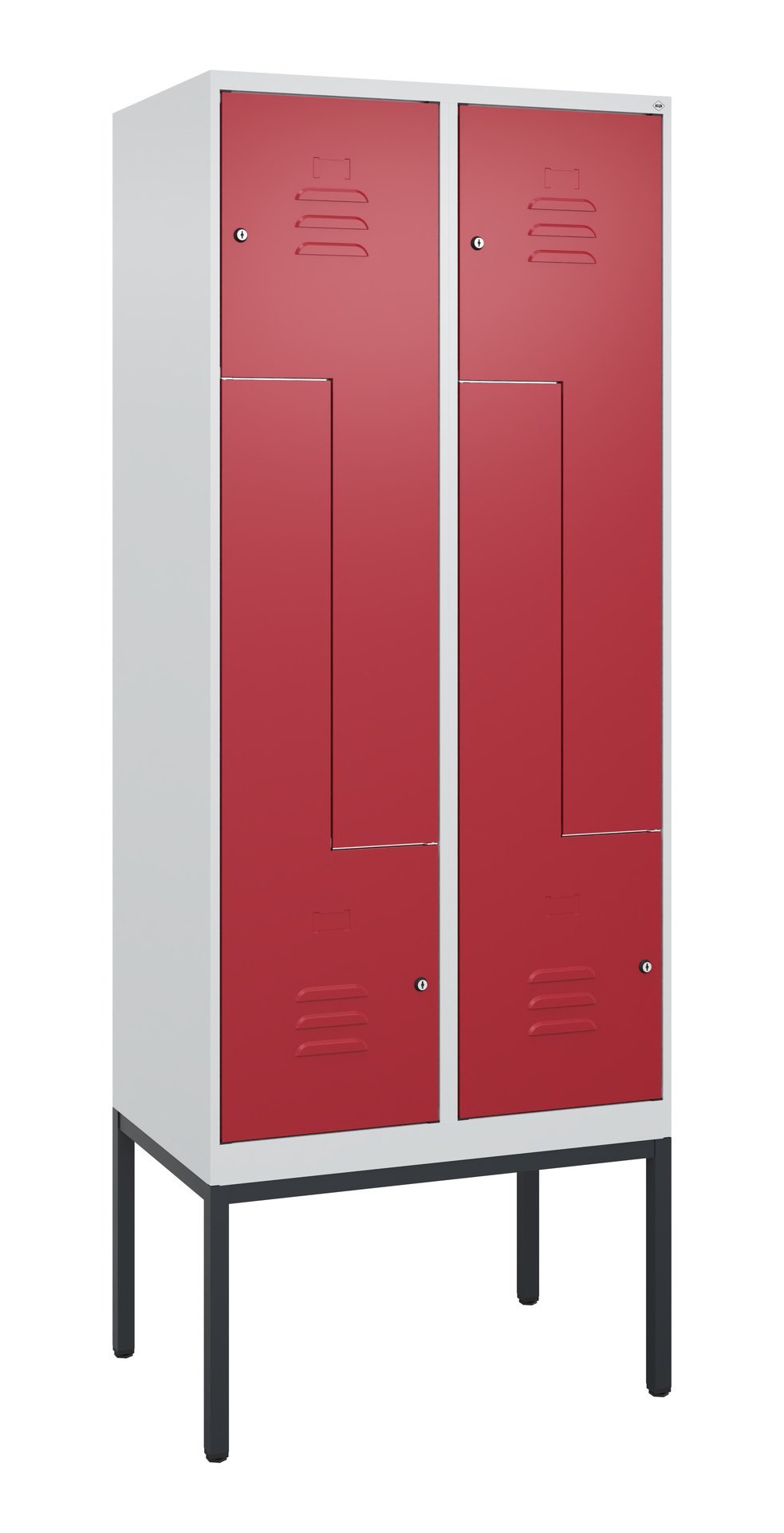 C+P Z-Spind Classic PLUS, Gestell, 4 Abteile, 2120x800x500mm, 7035/3003 Produktbild img2 L