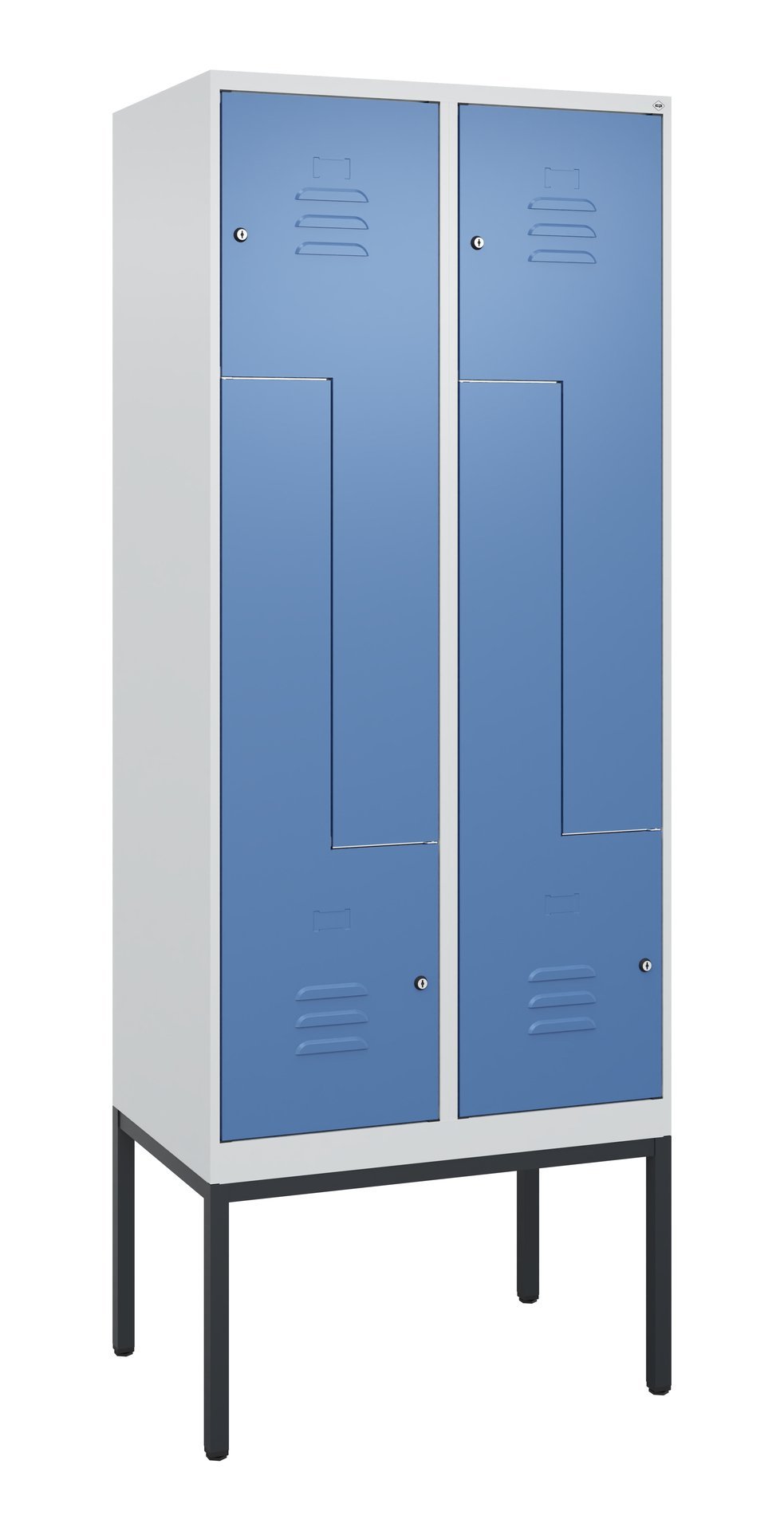 C+P Z-Spind Classic PLUS, Gestell, 4 Abteile, 2120x800x500mm, 7035/5023 Produktbild img2 L