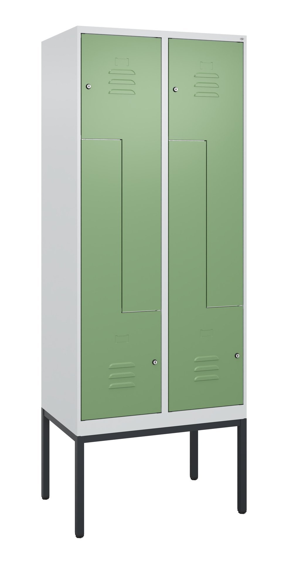 C+P Z-Spind Classic PLUS, Gestell, 4 Abteile, 2120x800x500mm, 7035/6011 Produktbild img2 L