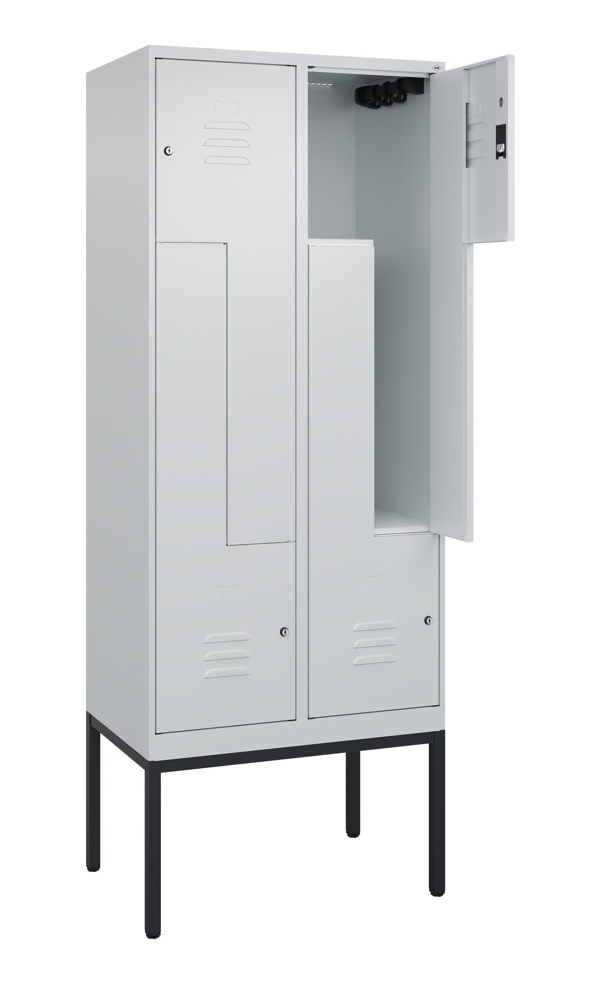 C+P Z-Spind Classic PLUS, Gestell, 4 Abteile, 2120x800x500mm, 7035/7035 Produktbild img1 L