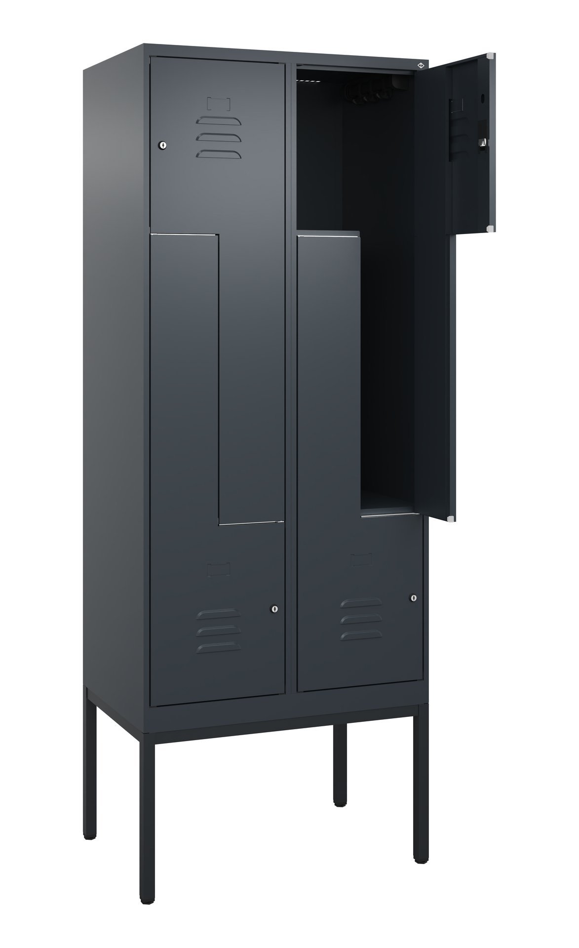 C+P Z-Spind Classic PLUS, Gestell, 4 Abteile, 2120x800x500mm, 7016/7016 Produktbild img1 L
