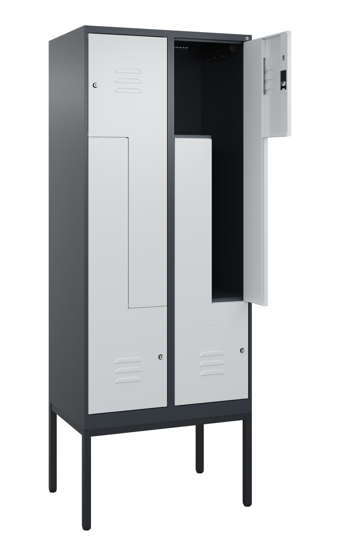 C+P Z-Spind Classic PLUS, Gestell, 4 Abteile, 2120x800x500mm, 7016/7035 Produktbild img1 L