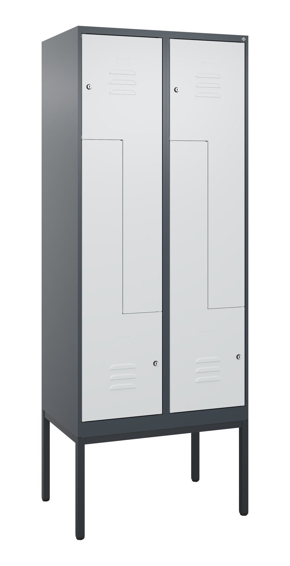 C+P Z-Spind Classic PLUS, Gestell, 4 Abteile, 2120x800x500mm, 7016/7035 Produktbild img2 L
