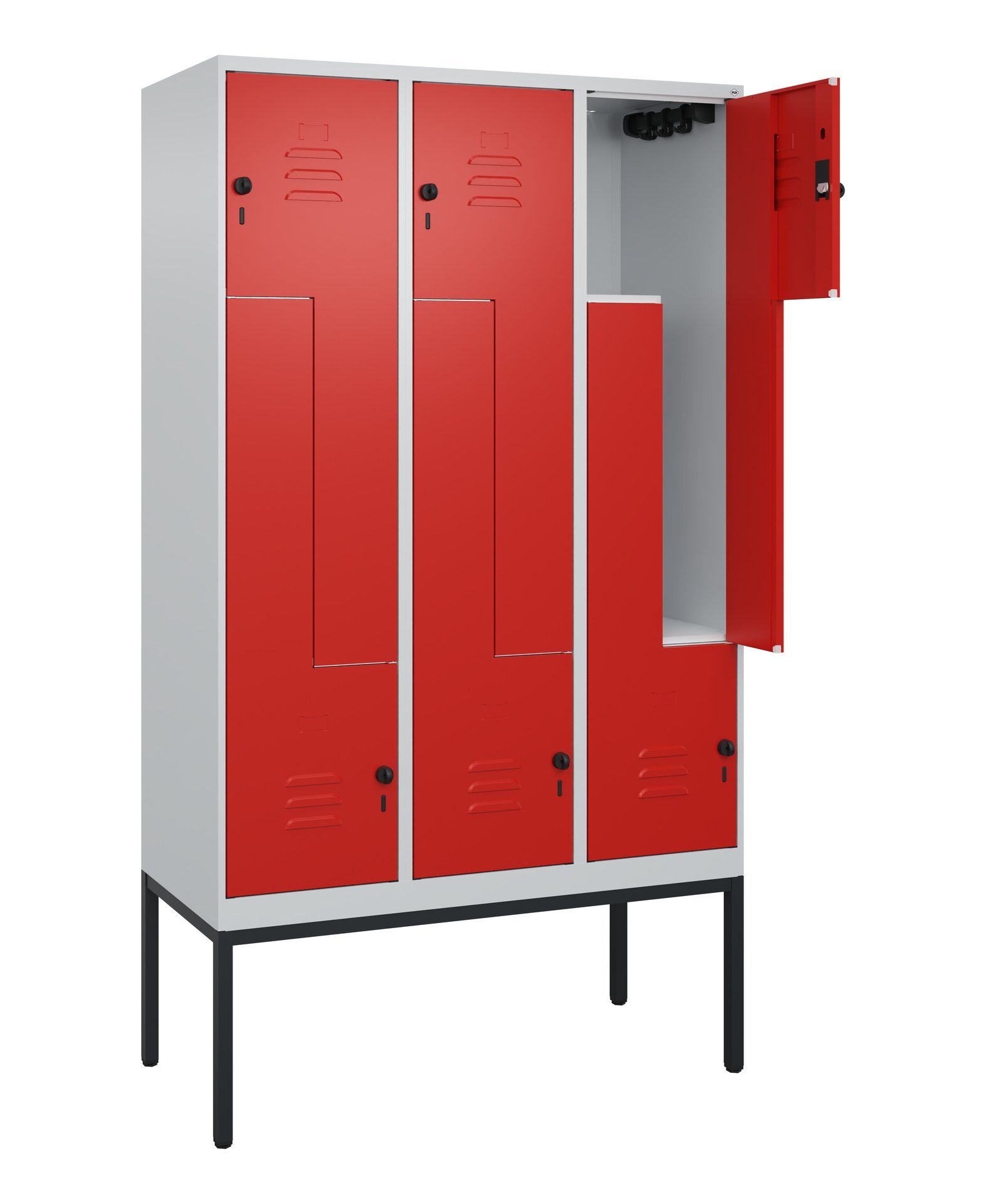 C+P Z-Spind Classic PLUS, Gestell, 6 Abteile, 2120x1200x500mm, 7035/3020 Produktbild img1 L