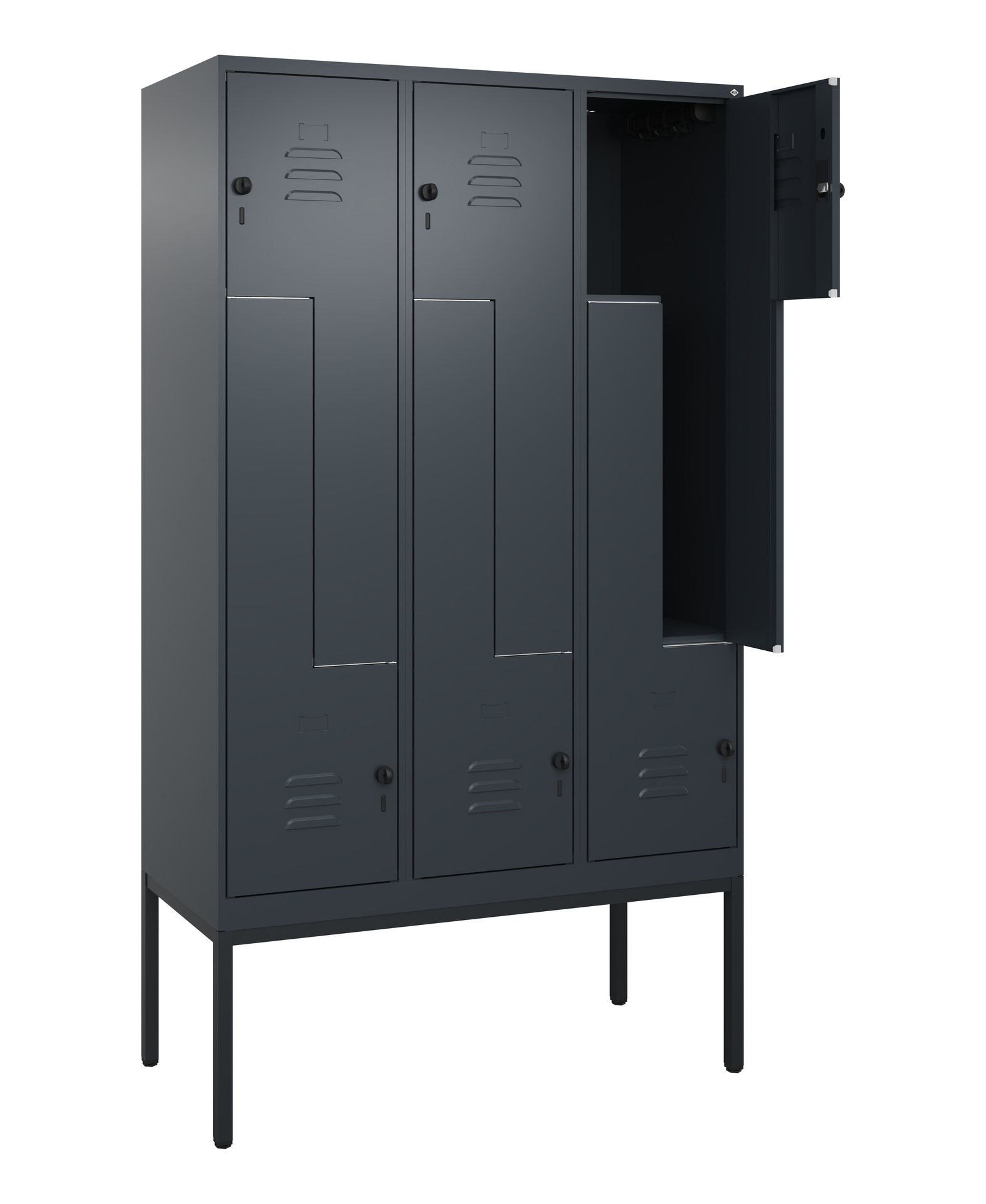 C+P Z-Spind Classic PLUS, Gestell, 6 Abteile, 2120x1200x500mm, 7016/7016 Produktbild img1 L