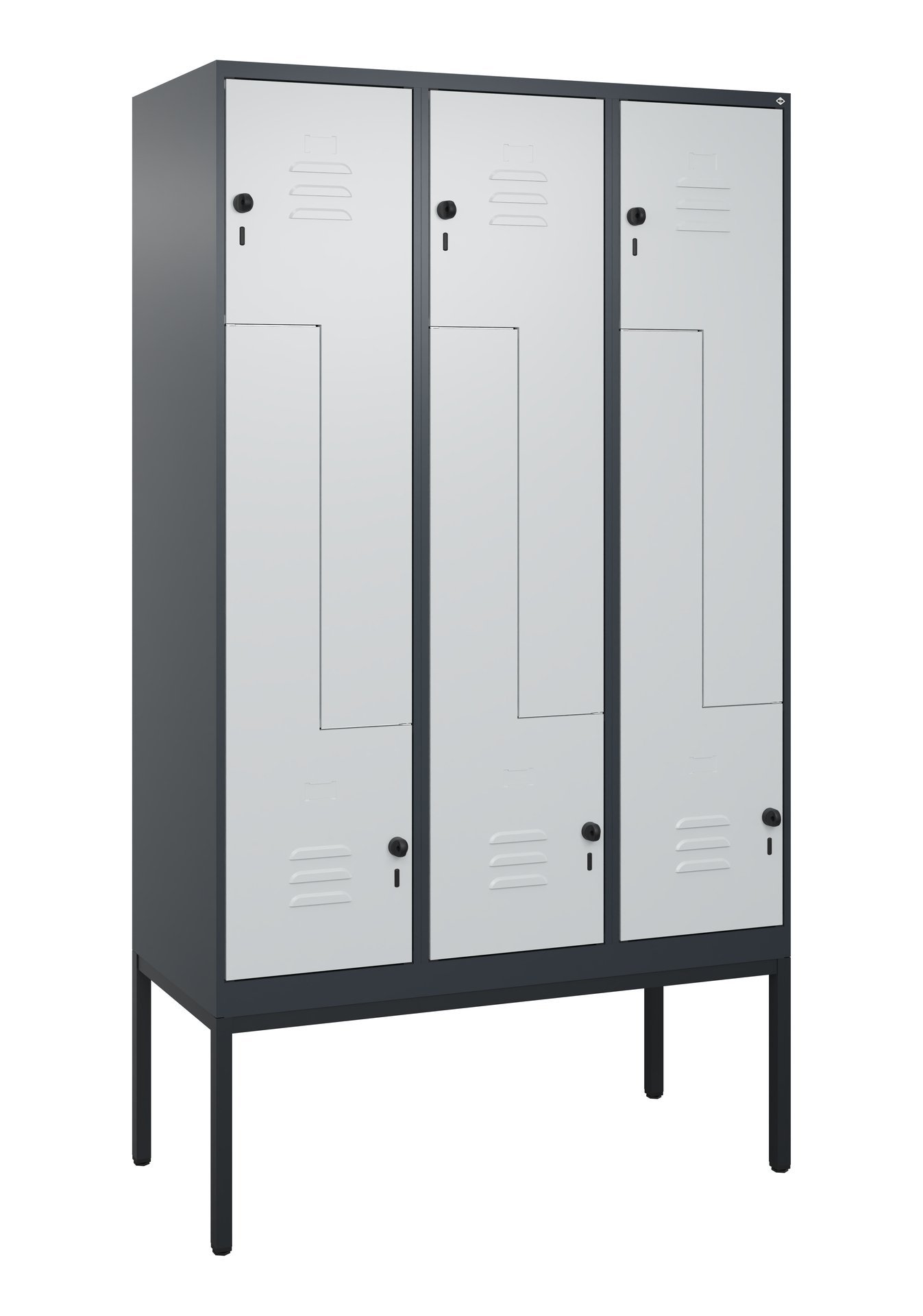 C+P Z-Spind Classic PLUS, Gestell, 6 Abteile, 2120x1200x500mm, 7016/7035 Produktbild img2 L