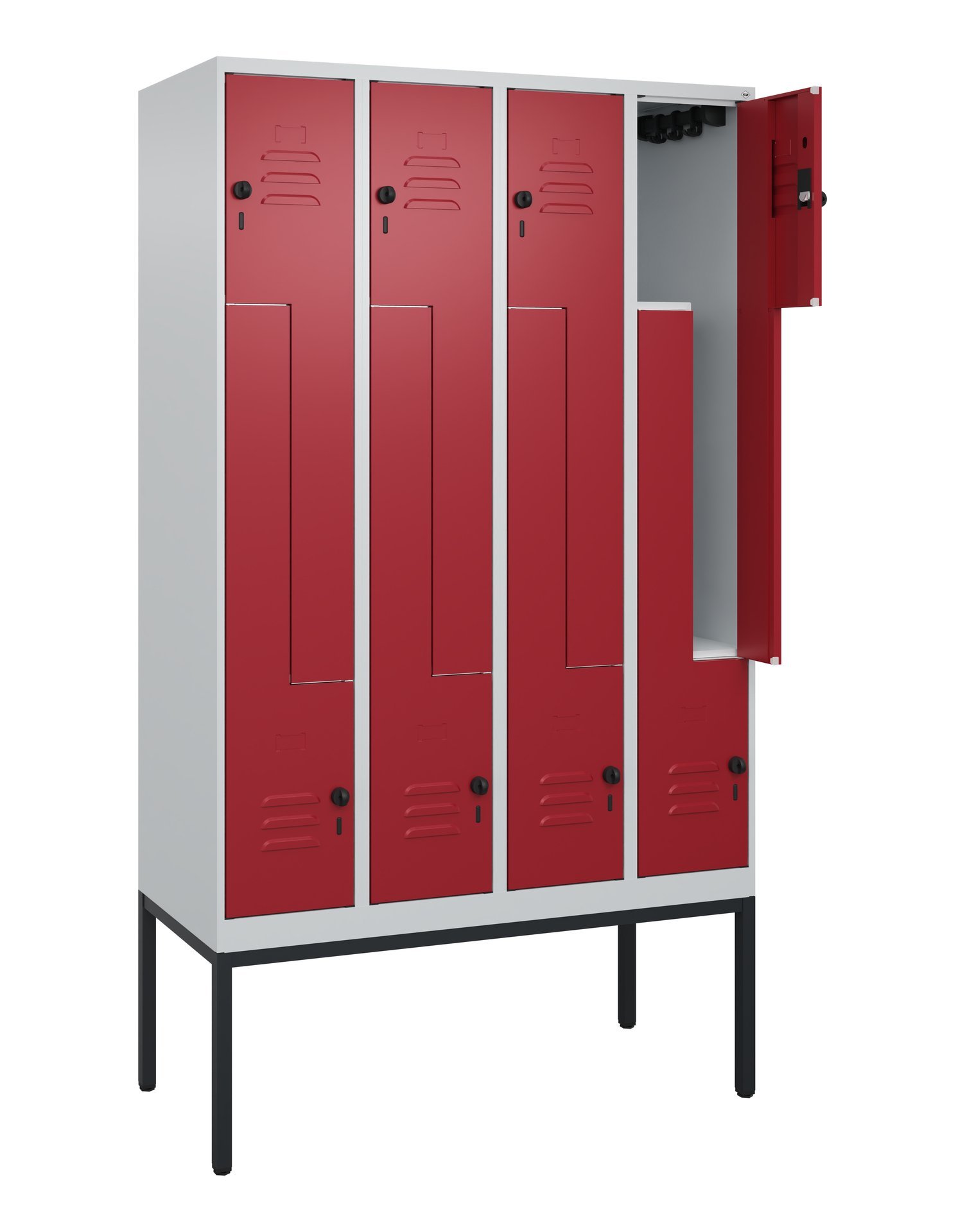 C+P Z-Spind Classic PLUS, Gestell, 8 Abteile, 2120x1200x500mm, 7035/3003 Produktbild img1 L