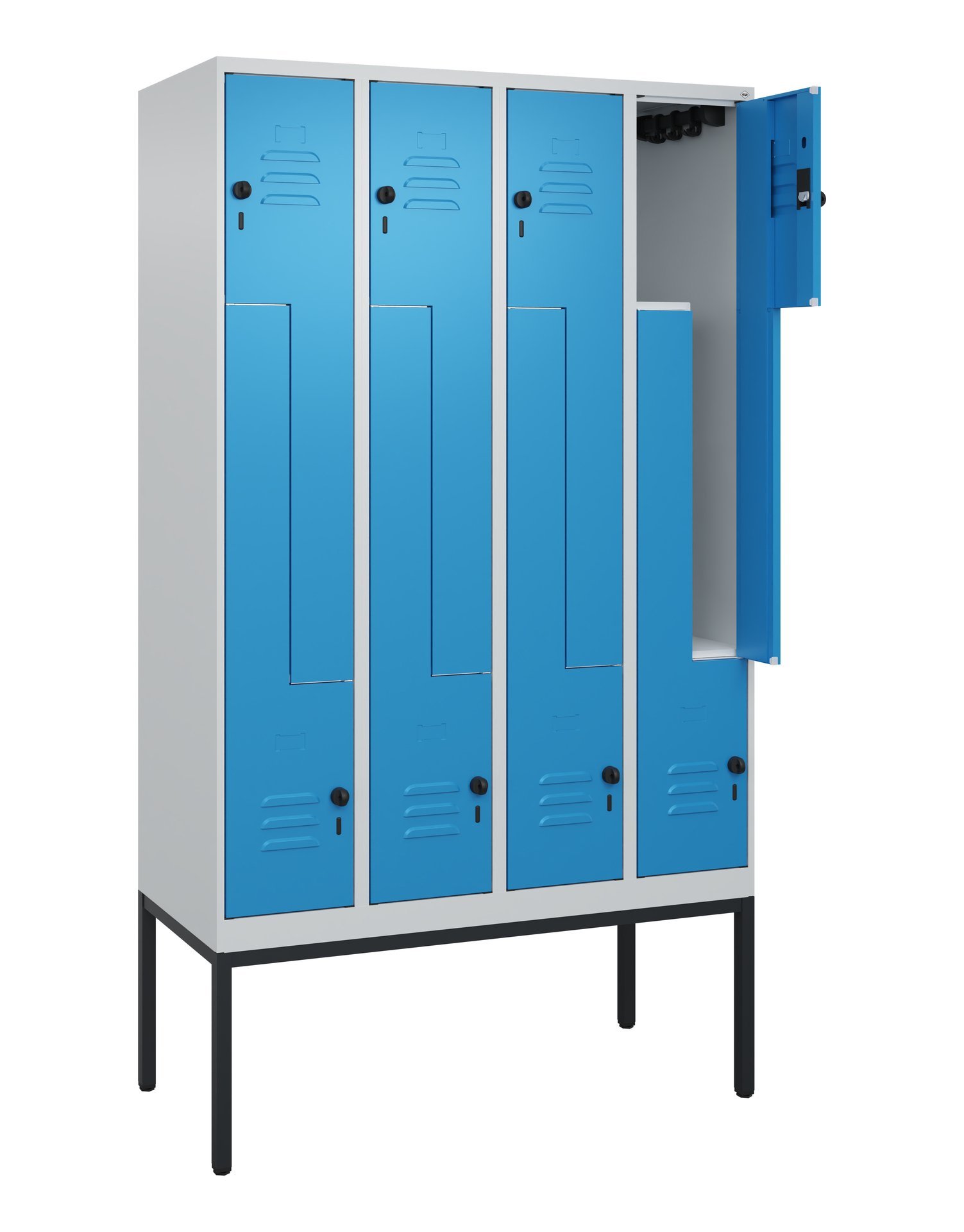 C+P Z-Spind Classic PLUS, Gestell, 8 Abteile, 2120x1200x500mm, 7035/5012 Produktbild img1 L